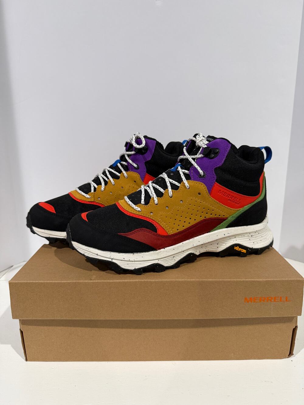 Merrell Speed Solo Mid Waterproof Boots Black Multicolor Mens Size 11 NEW